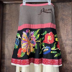 RA-RE BY FLASH & PARTNERS SPA SKIRT, DROP WAIST, EMBELLISHED